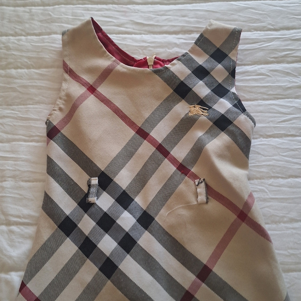 Burberry]Authentic tan and Black Plaid Sleeveless A-Line Dress